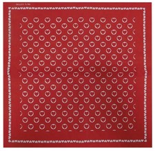 Lot of 6 Red Multiple Mini Tiny Hearts 22"x22" Cotton Bandana Bandanna