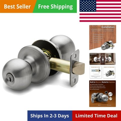 Entry Door Knob   Keyed Entry Handle with Lock and Key, ANSI Grade-3 Certifie...