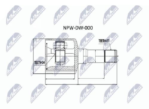 NTY Driveshaft Joint Set NPW-DW-000 For Chevrolet Opel Front Left