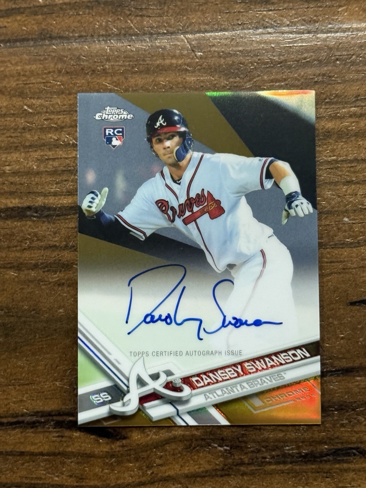 2017 Topps Chrome Dansby Swanson Gold Rookie Refractor Auto RC • #RA-DS • 20/50