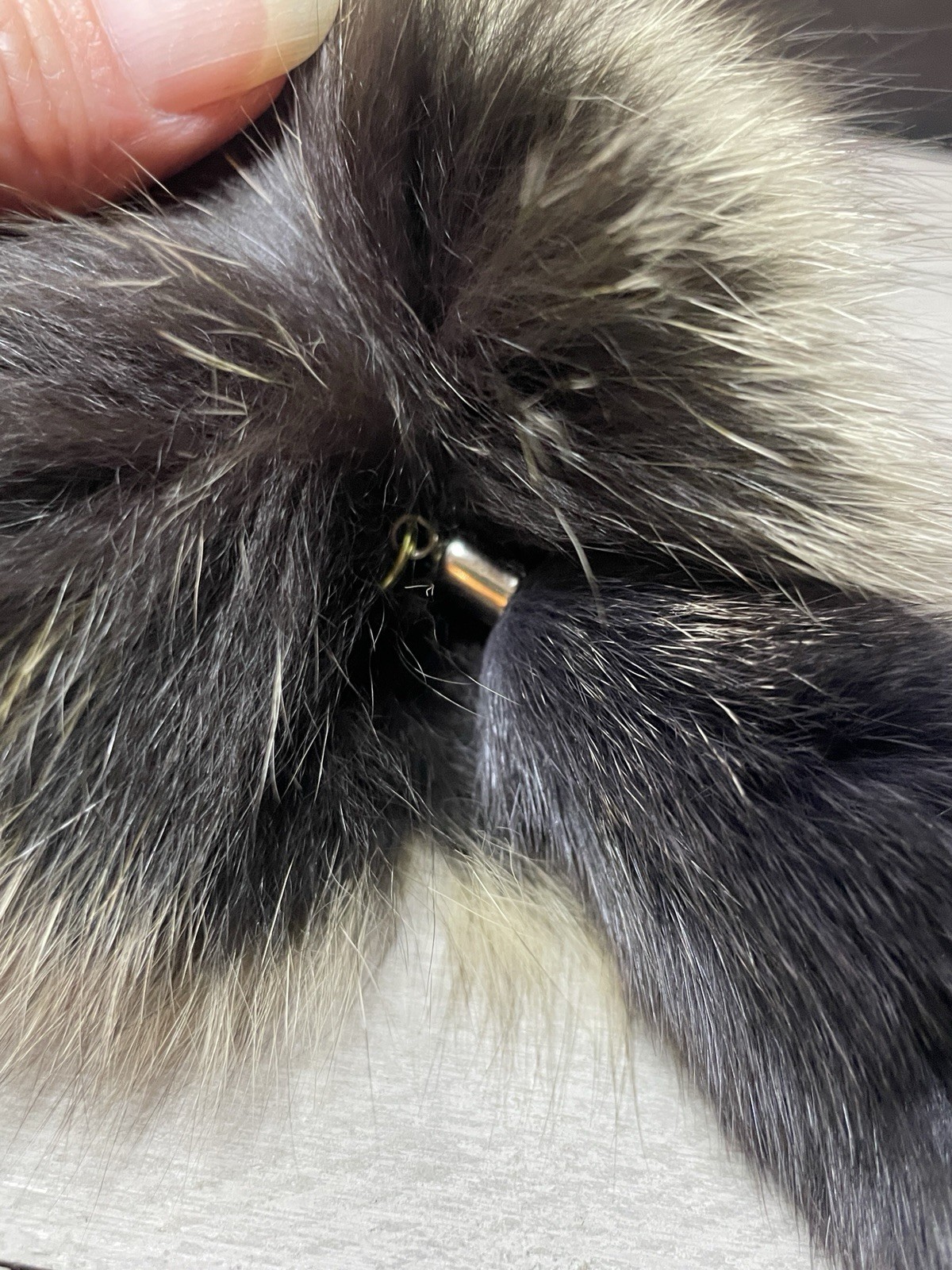 Soft Real Fur Keychain Fox With Attached Tail -Squeaks When Shaken- Korea