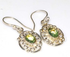 Tsavorite 925 Silver Plated Earrings 1.3