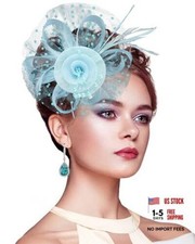 Fascinators for Women, Tea Party Hats for Women Women's 0-1 Light Blue