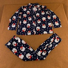 Old Navy Womens X-Large Blue Marry Christmas Print Flannel Pajama Pant Set NWT