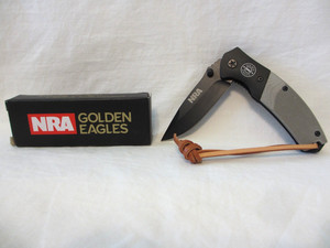 NRA Golden Eagles Stone River Pocket Knive Lock Back, Gray and Black NEW in Box