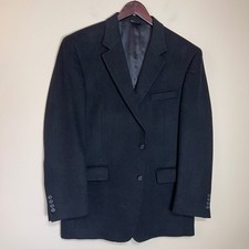 Jos A Bank Mens 43R Black 100 Camel Hair Two Button Blazer Sport Coat 7649