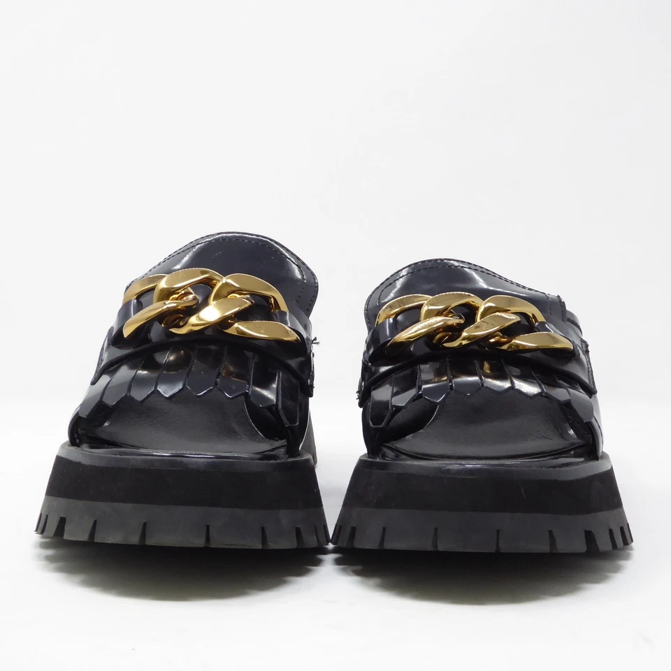 Sandalia Jeffrey Campbell para mujer con suela de oreja rota cadena dorada flecos talla 9 Foto 3 de 4