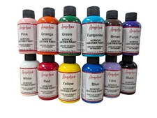 Angelus Acrylic Leather Paint Best Sellers Starter Kit 4 Ounce Bottles - 12 Pack
