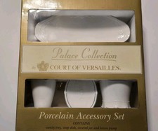 4-PC Bathroom Accessory Set - Vanity Tray, Soap Dish, Covered Jar  Lotion Pump