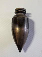 Antique Brass Plumb Bob Brass Top Steel Tip Knurled 2.2 Pound 5"