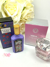 GUCCI Flora + VERSACE Bright Crystal WOMEN edt MINI PERFUME Miniature Gift SET