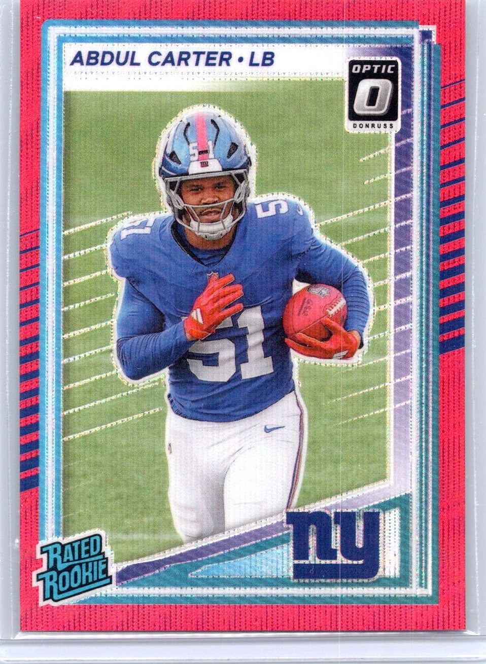 2025 Donruss #315 Abdul Carter Optic Rated Rookies Preview Red Pandora