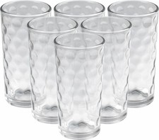 Clear Glass Tall Drinking Glass Tumblers Hot or Cold Drinks Glasses 250ml 6PK