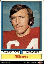 1974 Topps #190 Dave Wilcox 49ers HOF Oregon 3 - VG
