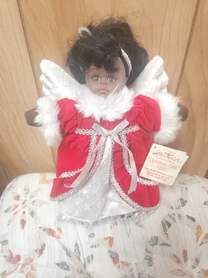 Vintage Bean Angel Collectibles Christmas 9'' Doll W/ Tags African American 2000