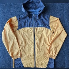 Columbia Boys Glennaker Rain Jacket Windbreaker Squash Delta Yellow Gray L 14/16
