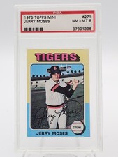 JERRY MOSES 1975 TOPPS BASEBALL MINI #271 PSA 8 Q7113