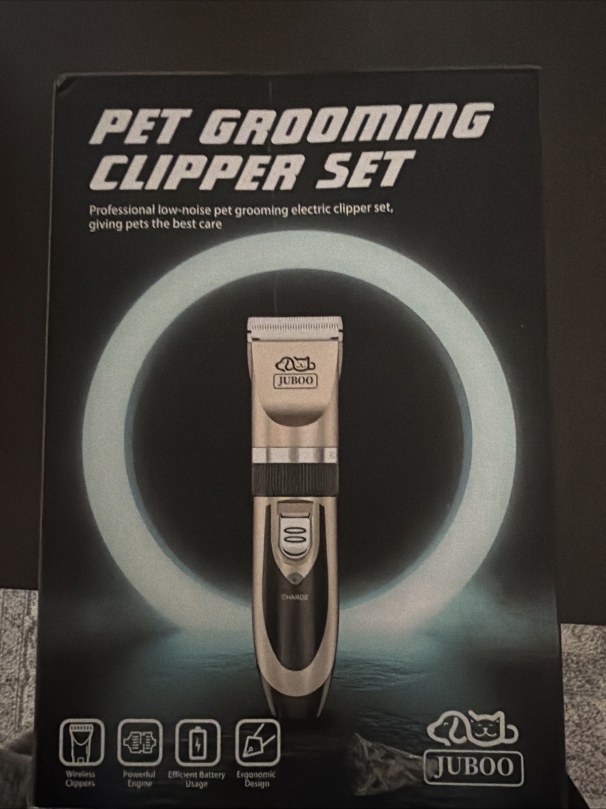 JUBOO Low Noise Rehargable Cordless Electric PET GROOMING, CLIPPER SET - NIB