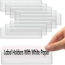 Self Adhesive Label Holders, 100 Pack Adhesive Shelf Tag Shelf Label Clear