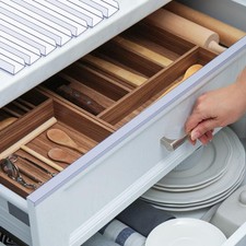 CHolic 10 Pcs 18" Length 3/4" Thick Cabinet Edge Protector, Plastic Drawer Pr...