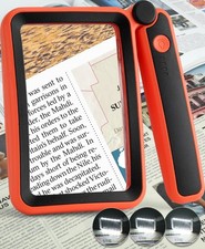 Magnifying Glass for Reading, Rechargeable 5X Large Page Magnifier with Light...