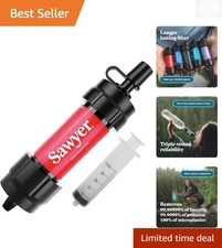 Compact Sawyer Mini Water Filter: Eliminates 99.99999% Bacteria for Travelers