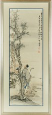Dipinto cinese "studioso", firmato dall'artista 1890