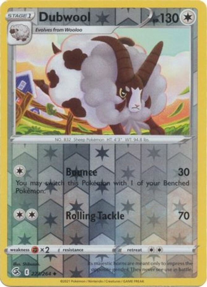 Dubwool - 223/264 - Uncommon - Reverse Holo - Lightly Played