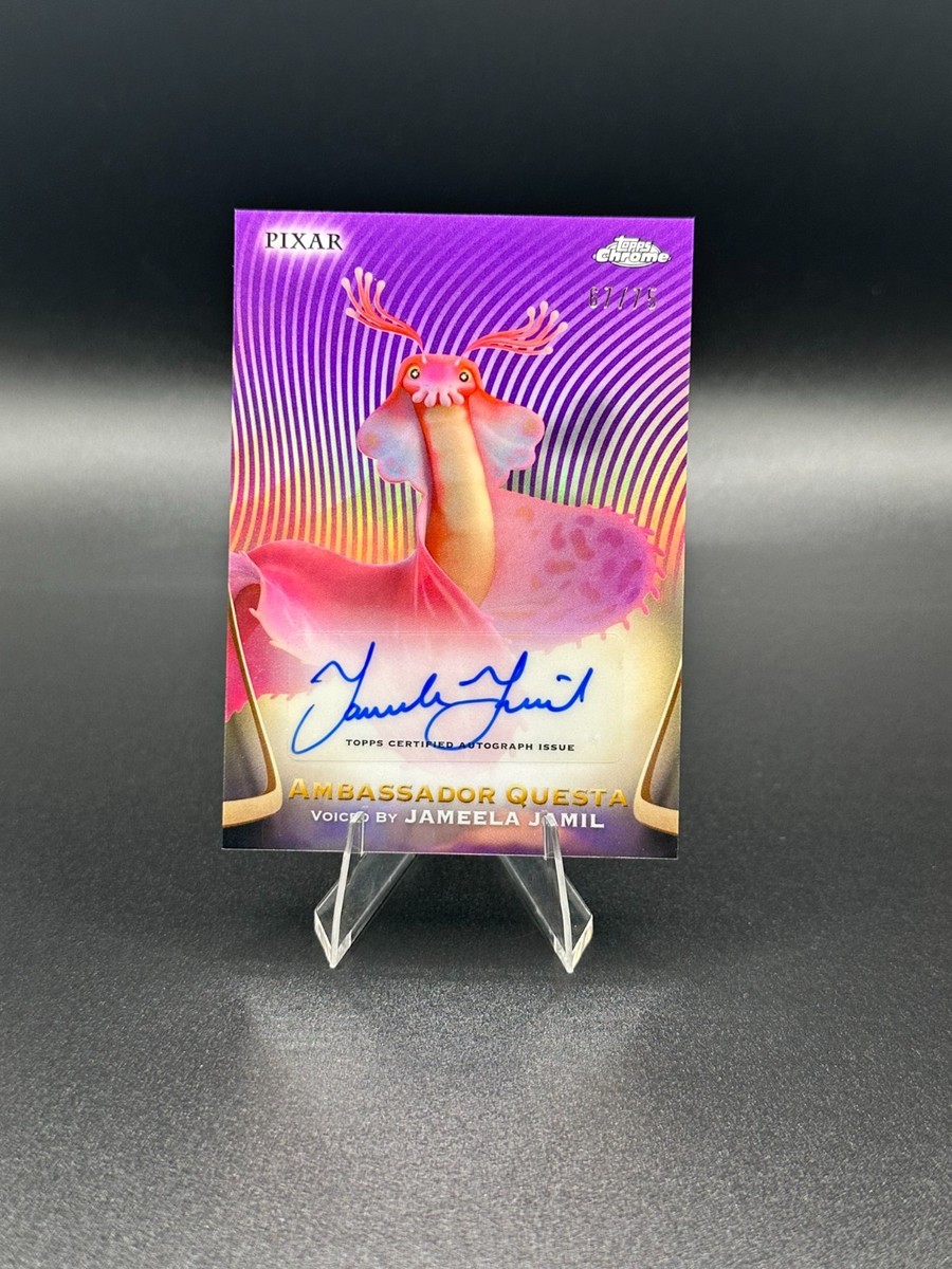 2025 Topps Chrome Disney Purple Ambassador Questa Auto /75 Elio