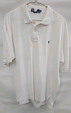 Ralph Lauren POLO SOLID White Short Sleeve Polo Shirt Mens LARGE 100 Cotton
