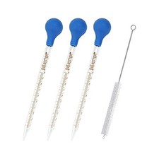 3-Pack 10ml Glass Pipettes with Rubber Bulb, Graduated, for Essential Oil