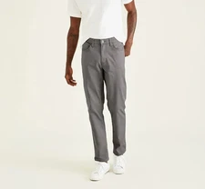 Dockers Mens Jean Cut Pants Straight Fit Burma Gray Stretch Zip Fly Sz 32x34 NWT