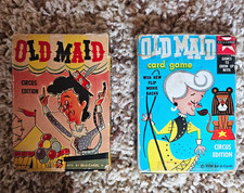Vtg Rare Old Maid Playing Cards 1950s Ed.U.Cards USA Set of 2