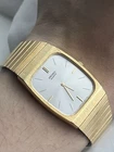 Seiko Tank Vintage Mens Watch Gold  Quartz Stainless Steel Bracelet 7430-5580
