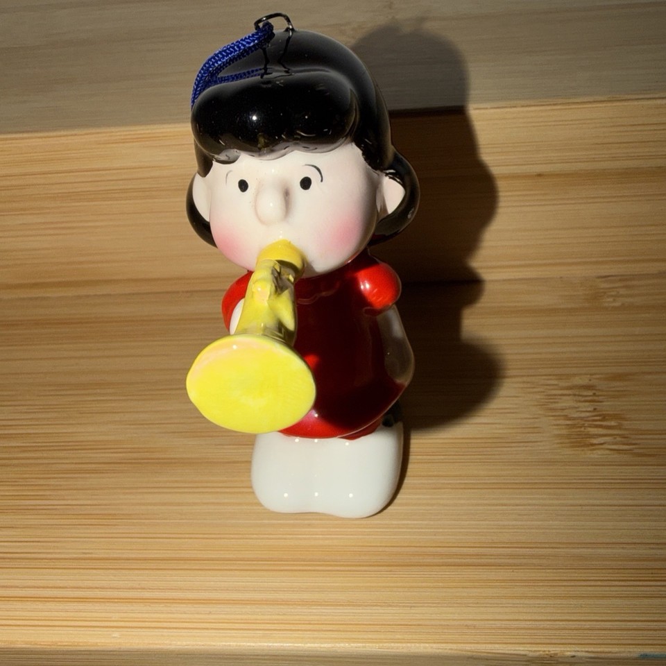 Vtg ‘Charlie Brown Drum & Lucy Trumpet Instruments’ Ceramic Ornaments ...