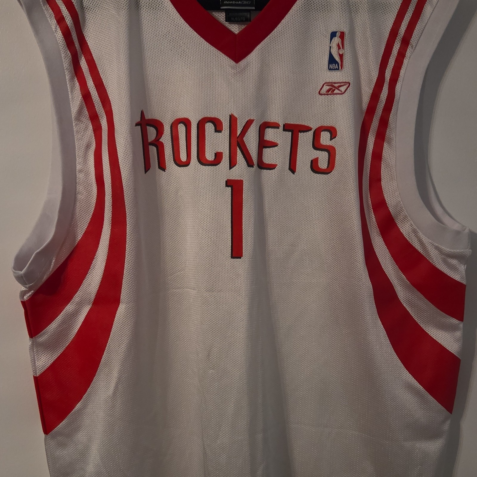 Reebok Houston Rockets Tracy McGrady #1 NBA Jersey White Red XL