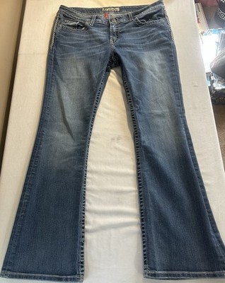 BKE Buckle Sabrina Mid Rise Boot Cut Stretch Jeans 32 X 31 1/2
