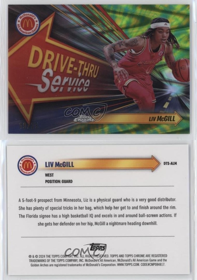 2024 Chrome McDonald's All American Tie-Dye Refractor 19/25 Liv McGill ...