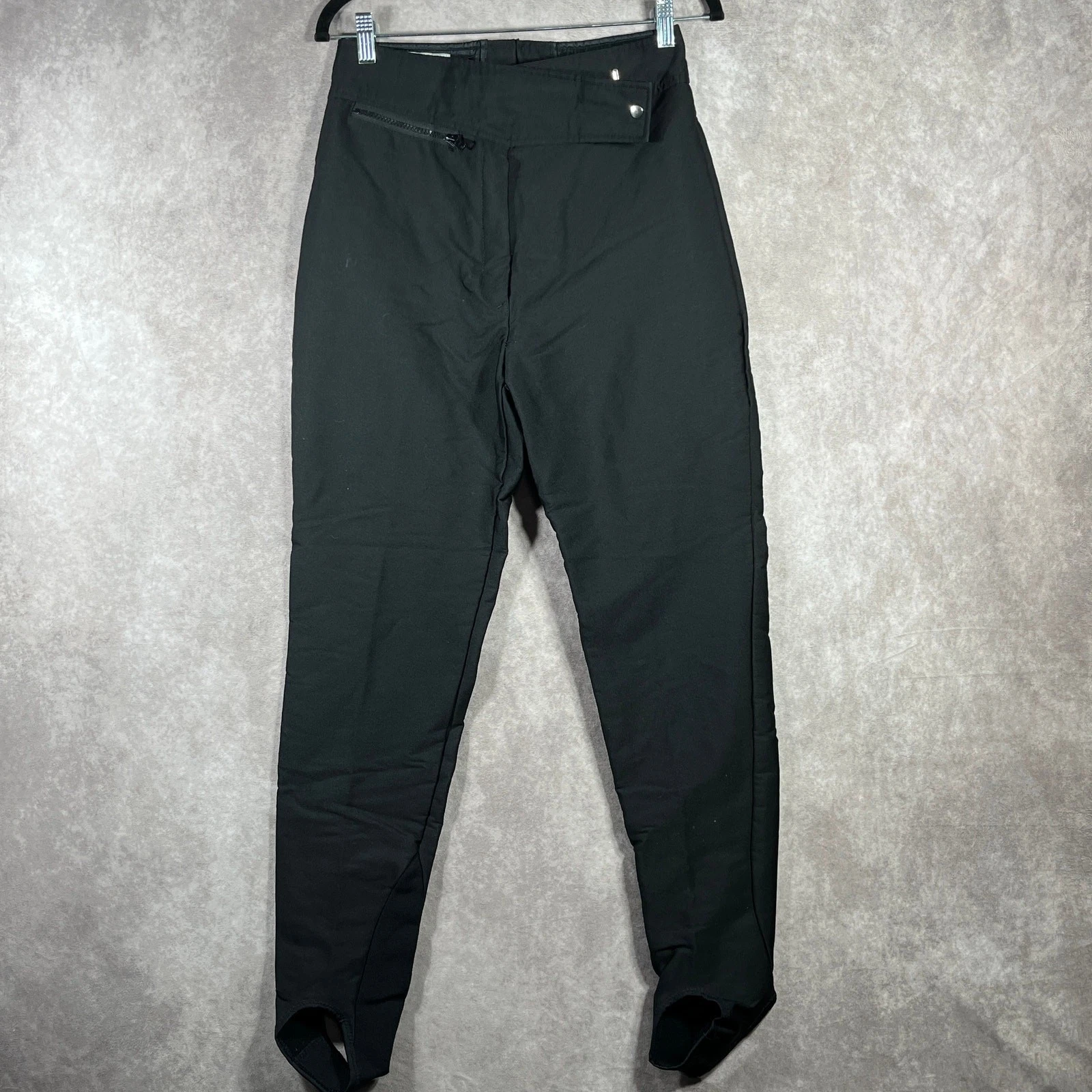 Vintage Profile Ski Stirrup Pants Womens 12T Black Wool Blend Base Layer 90s