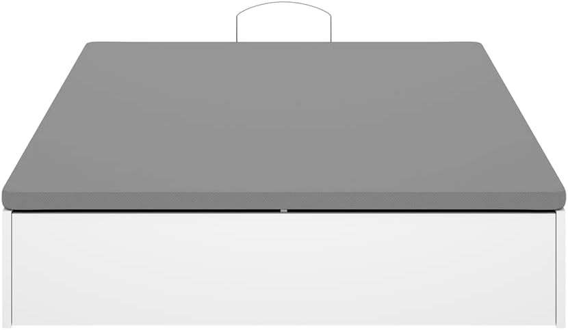 Canape abatible con zapatero Lidia acabado blanco para colchón de 135x190cm.