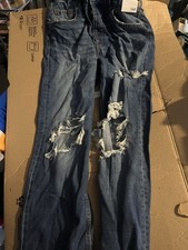 NEW-WITH-TAGS AEROPOSTALE 90  S BAGGY NON-STRETCH DENIM JEANS - WOMEN  S 14R