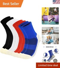New 2024 Kids Anti-Slip Grip Soccer Socks - Breathable Crew Design for Ages 4-16