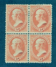 US 189 Daniel Webster, Block/4, Well Centered, Bright Color Mint H