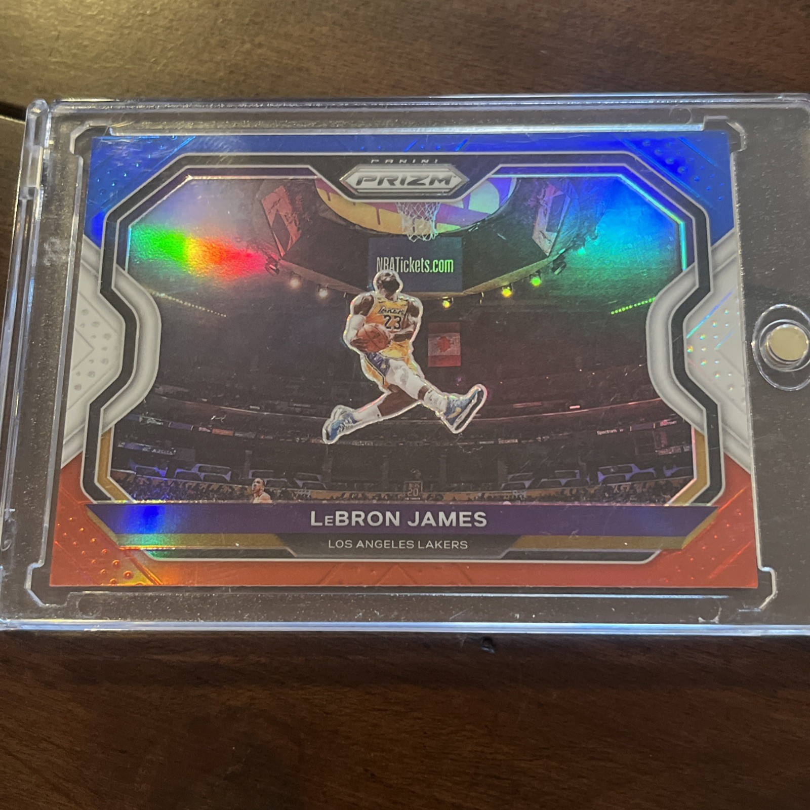 LeBron James 2020-21 Panini Prizm #1 Red White Blue Prizm Kobe Tribute Dunk