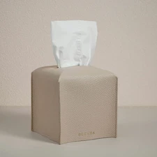 Square Tissue Box Cover - Aesthetic Desk Decor for Room, Home & Office - Tissues