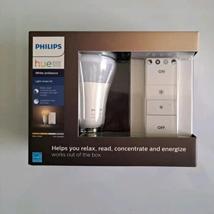 Philips Hue White Ambiance LED Smart Bulb Starter Kit 800 Lumens Dimmer New