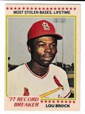 1978 OPC #236 RECORD BREAKER LOU BROCK STOLEN BASES -OPC LOWER ISSUE THEN TOPPS