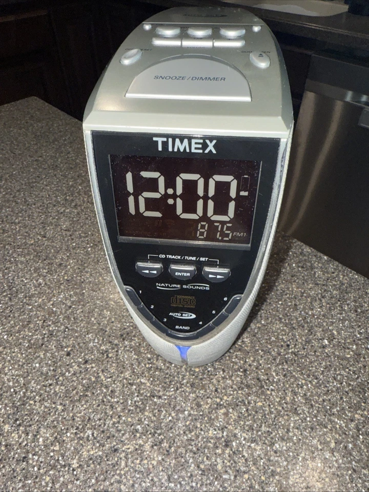 Vintage Timex Stereo CD Player Radio am/fm Auto Digital Alarm Clock T625T Tested - Image 3 of 4