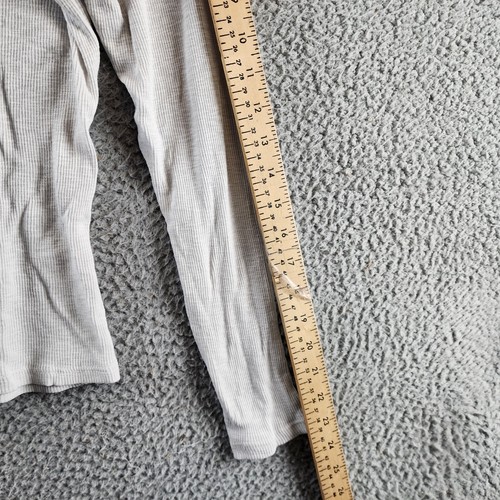 NY Collection Petite Long Sleeve Ribbed Henley Top Womens PM Light Gray Buttoned - Picture 13 of 15