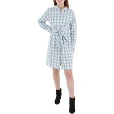 Calvin Klein Womens Plaid Above Knee Shirtdress SZ 12
